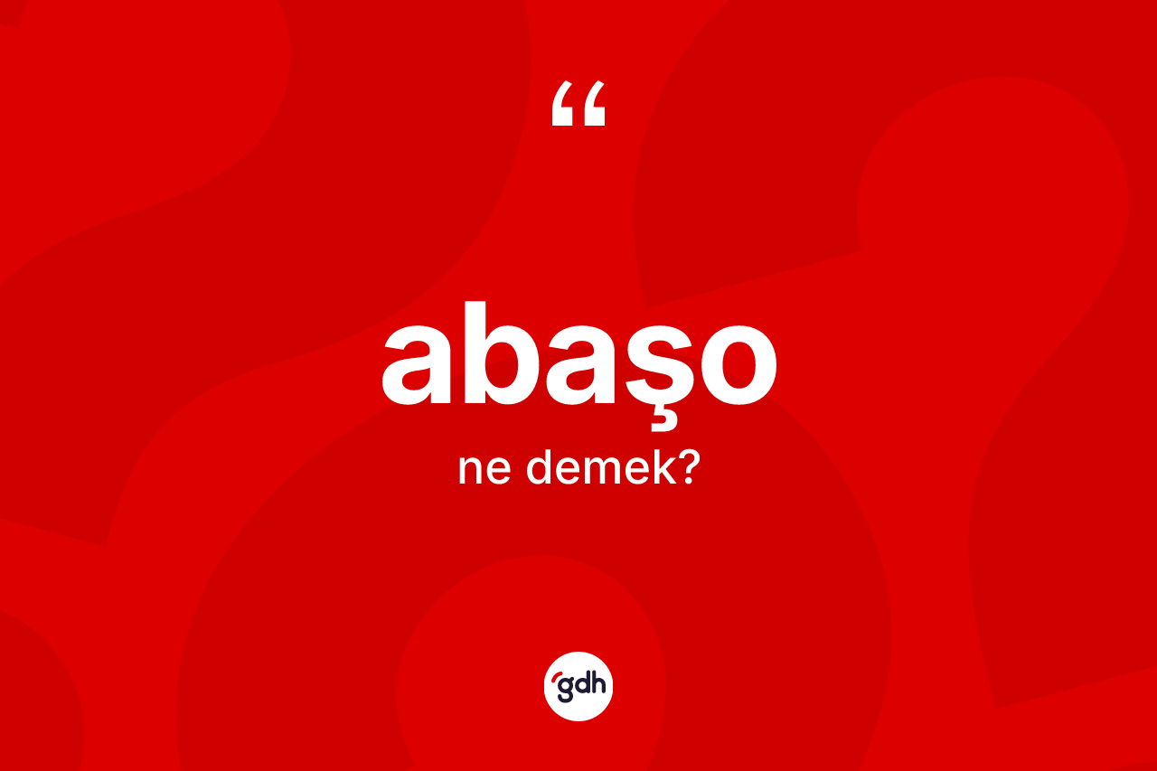 Abaşo kelimesinin anlamı nedir? Abaşonun TDK'ya göre anlamı nedir?
