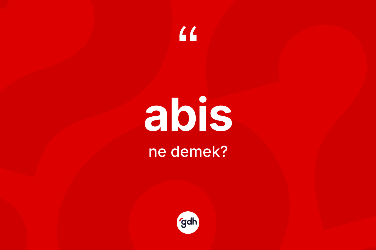 Abis kelimesi ne anlama gelir? Abisin TDK'ya göre anlamı nedir?