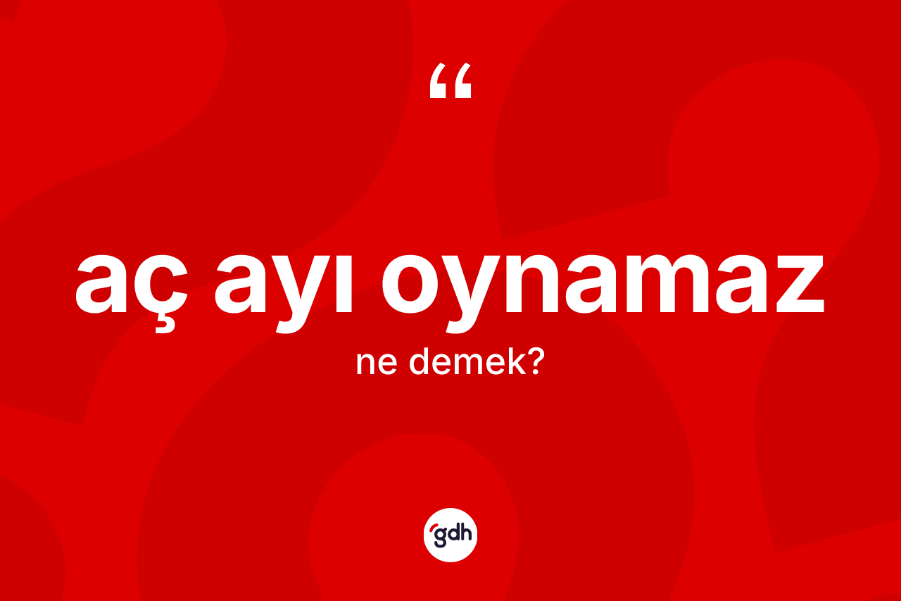Aç ayı oynamaz ifadesinin kısaca anlamı nedir?