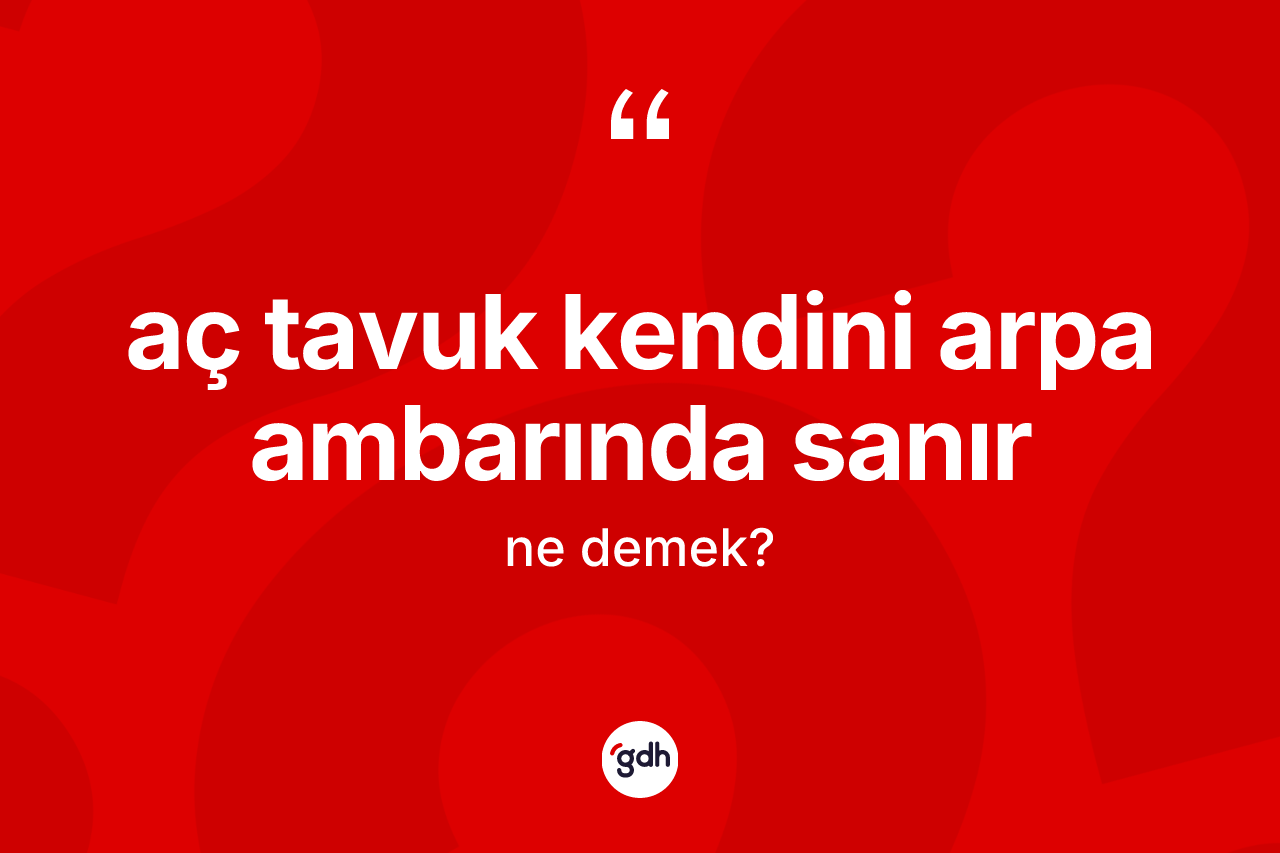 Aç tavuk kendini arpa ambarında sanır ifadesi neyi anlatır?