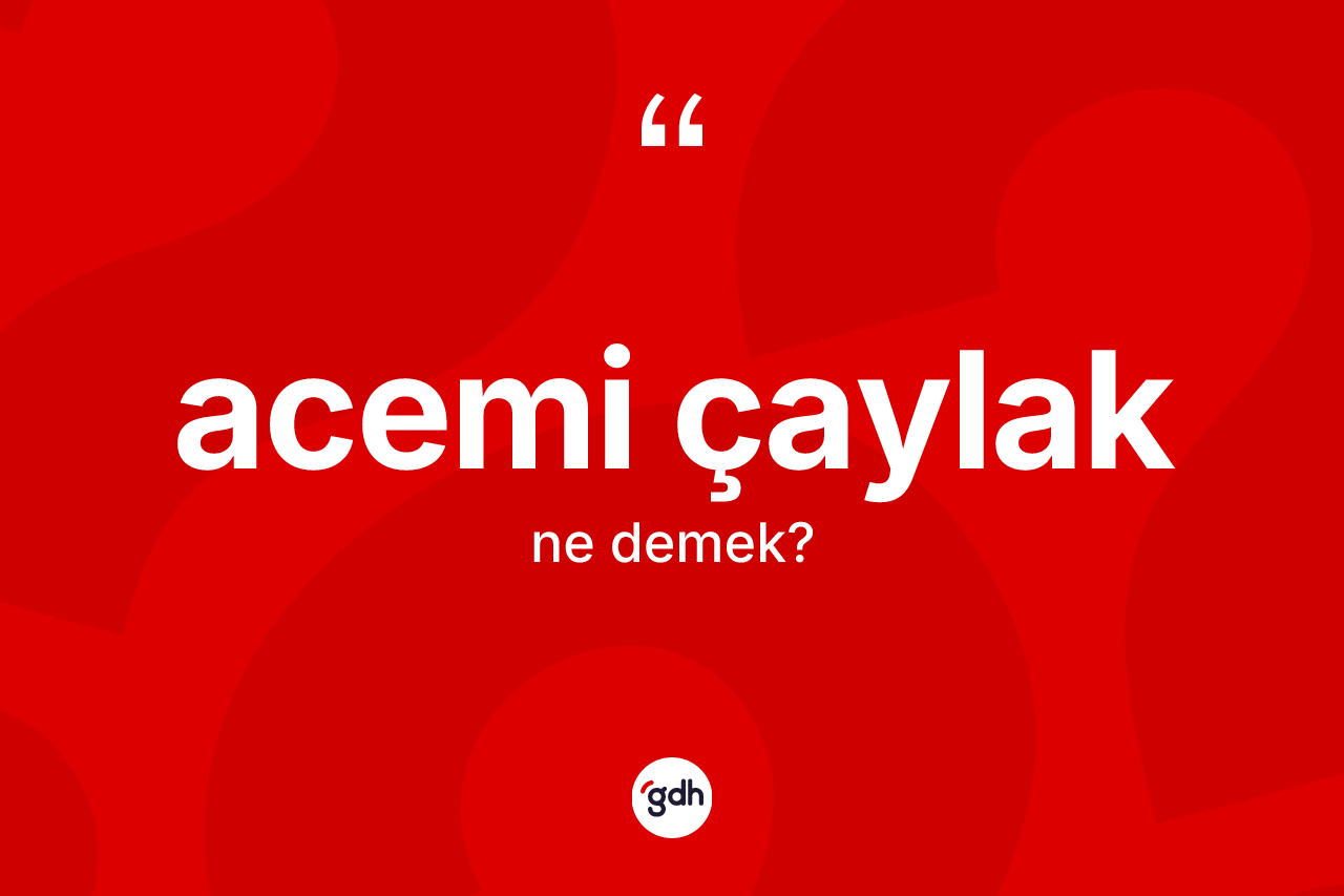 Acemi çaylak kelimesinin sözlükteki tanımı nedir?