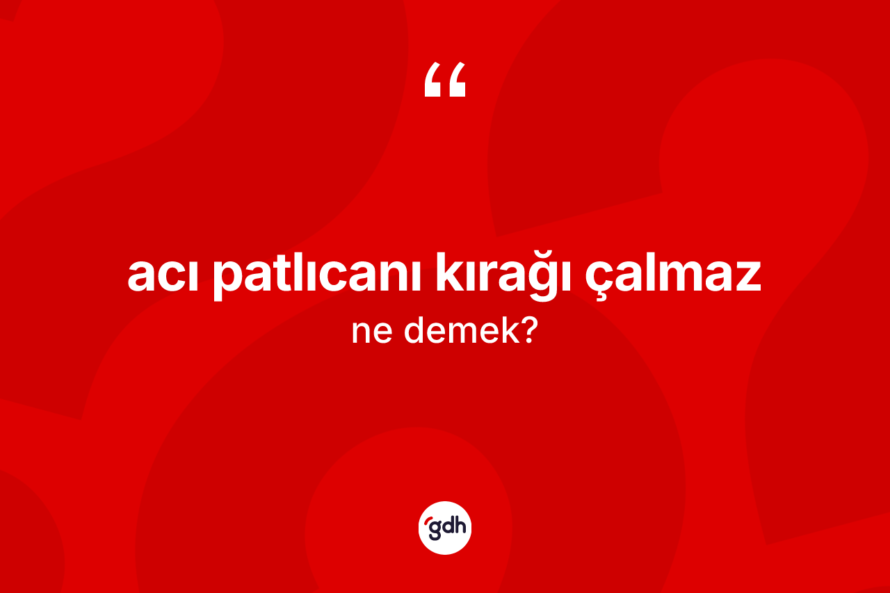 Acı patlıcanı kırağı çalmaz ifadesinin tanımı nedir?