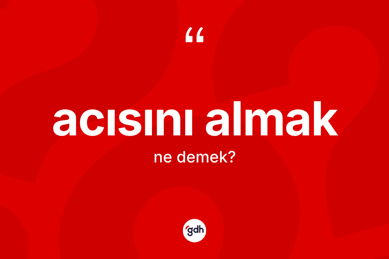 Acısını almak ifadesinin tanımı nedir?