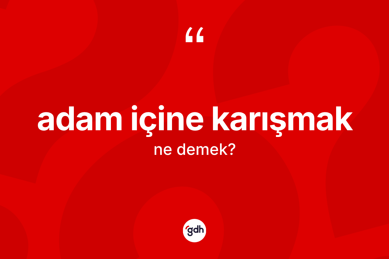 Adam içine karışmak sözü neyi anlatır? Adam içine karışmak ifadesinin TDK'ya göre açıklaması nedir?