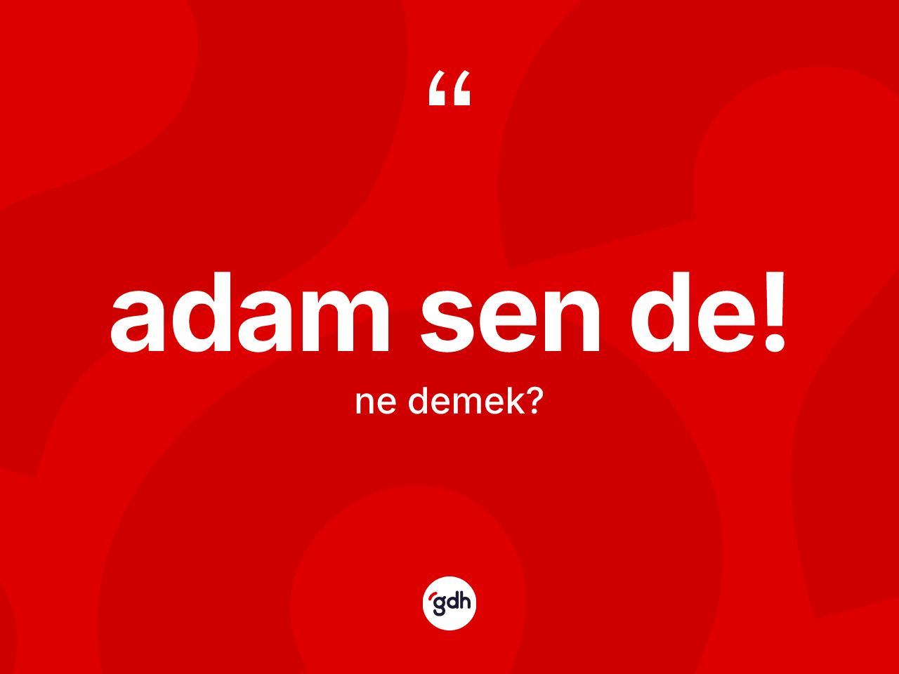Adam sen de! ifadesinin kısaca tanımı nedir? Adam sen de! sözü hangi durumlarda kullanılır?
