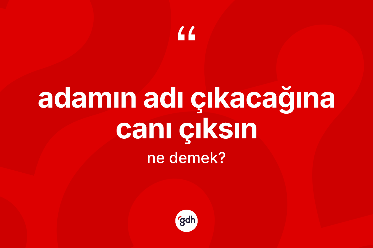 Adamın adı çıkacağına canı çıksın ifadesinin kısaca anlamı nedir?