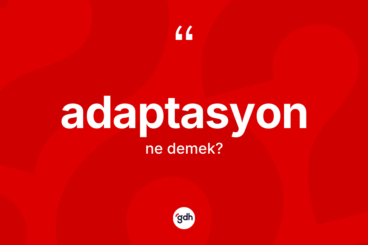 Adaptasyon ne anlama gelir? Adaptasyon kelimesinin TDK anlamı nedir?