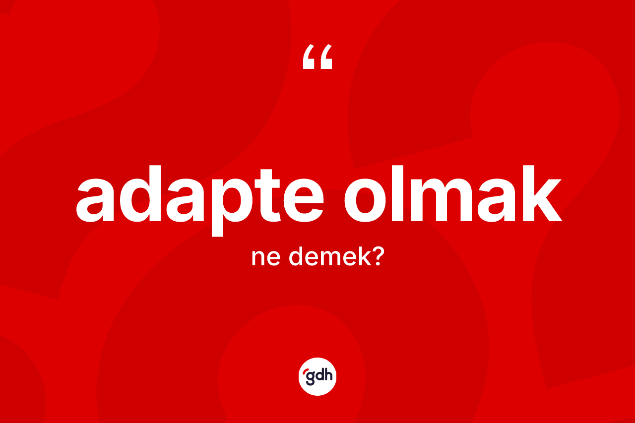 Adapte olmak nedir? Adapte olmak ifadesinin sözlük anlamı nedir?