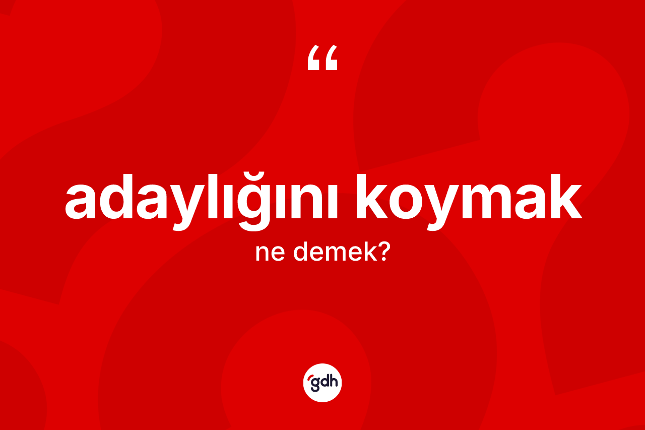Adaylığını koymak ifadesi ne demektir?