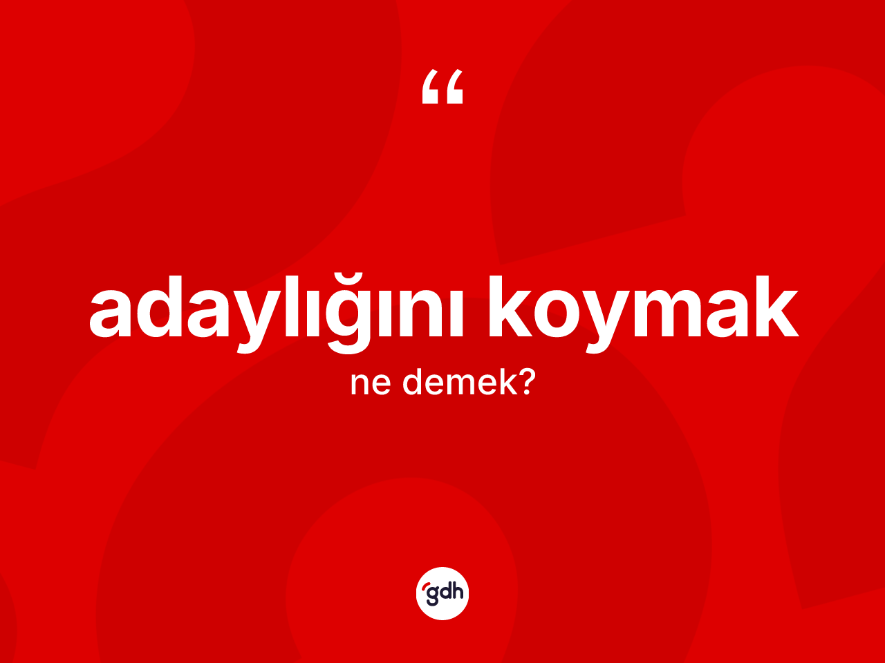 Adaylığını koymak ifadesi ne demektir? Adaylığını koymak ifadesinin TDK'ya göre açıklaması nedir?