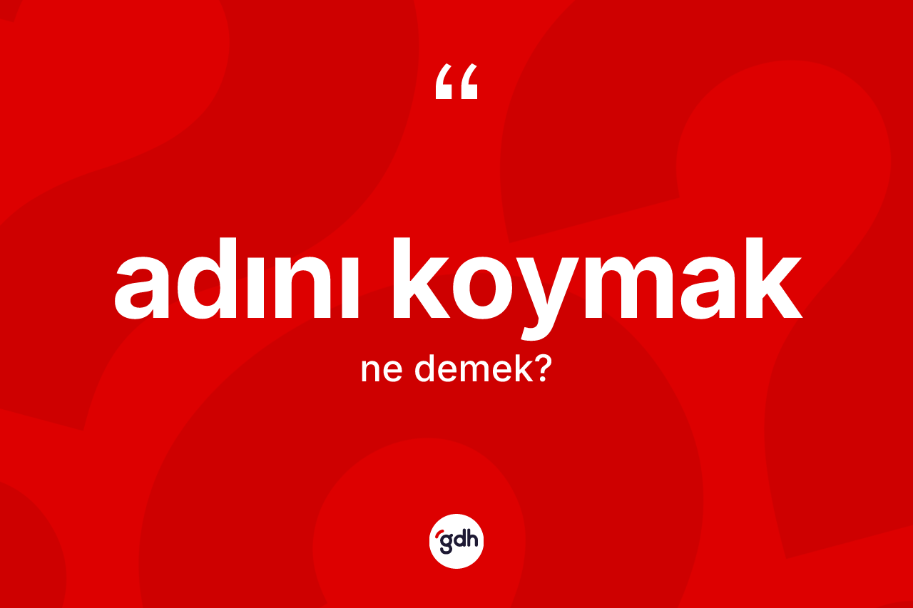 Adını koymak ne anlama gelir?