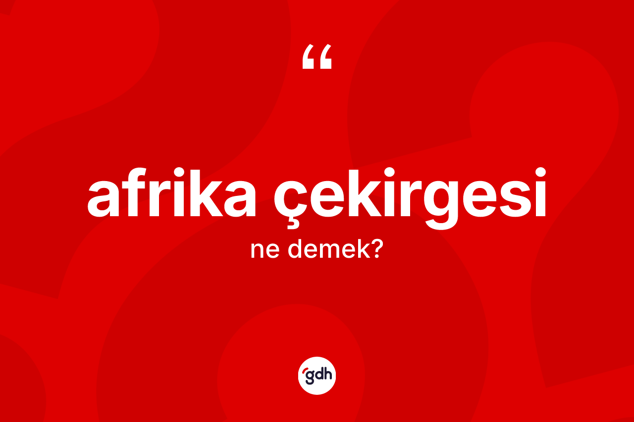 Afrika çekirgesi kelimesinin tanımı nedir? Afrika çekirgesi kelimesinin kaç farklı anlamı var?