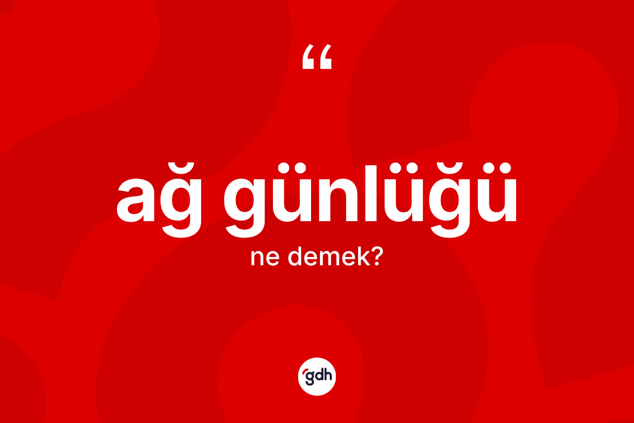 Ağ günlüğü kelimesinin sözlükteki tanımı nedir? Ağ günlüğünün TDK'ya göre anlamı nedir?