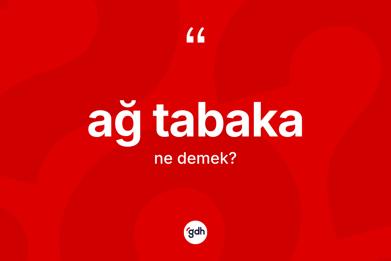 Ağ tabaka kelimesinin sözlükteki tanımı nedir?