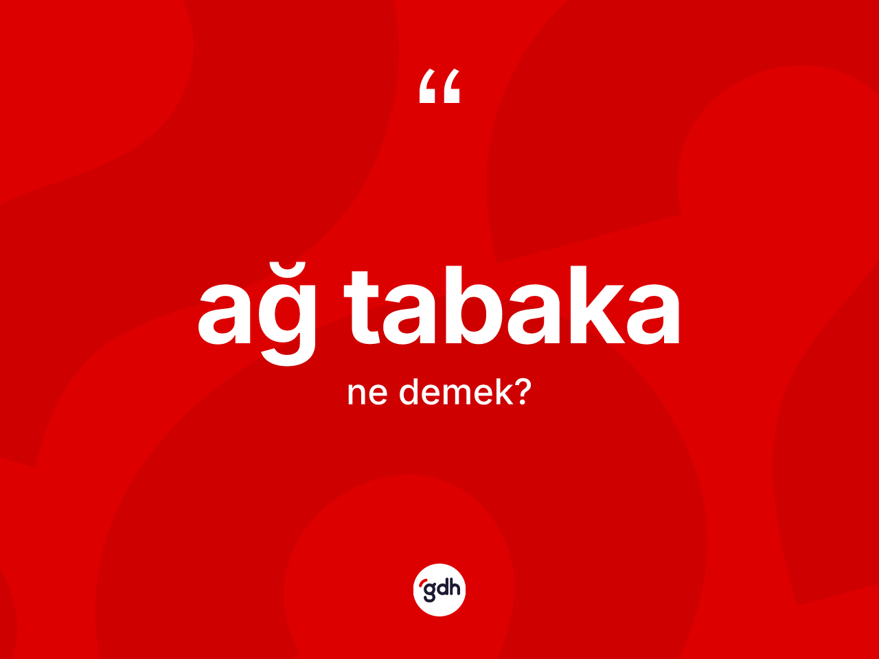 Ağ tabaka kelimesinin sözlükteki tanımı nedir? Ağ tabaka kelimesinin TDK'ya göre açıklaması nedir?