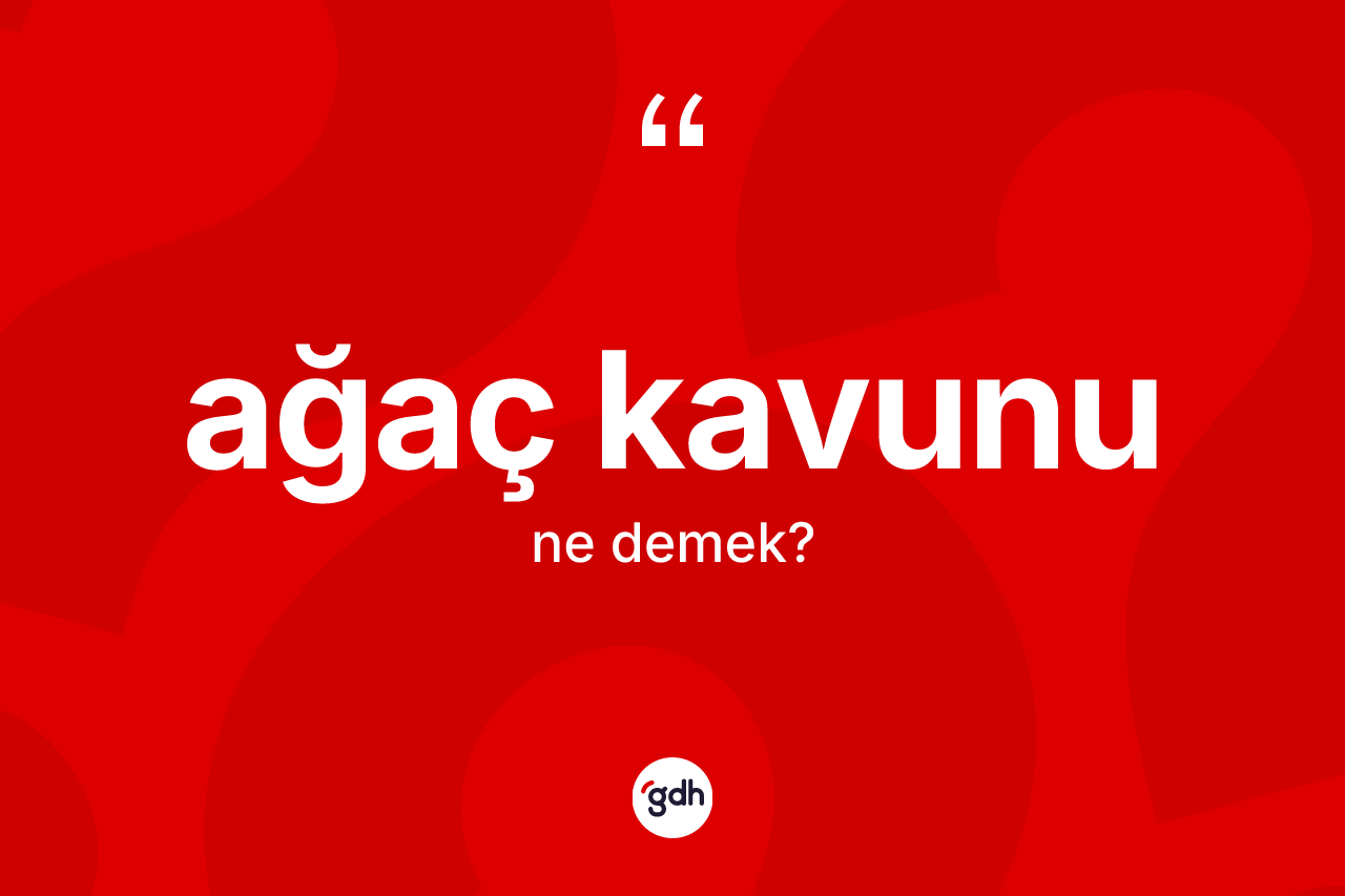 Ağaç kavunu kelimesi ne demek?