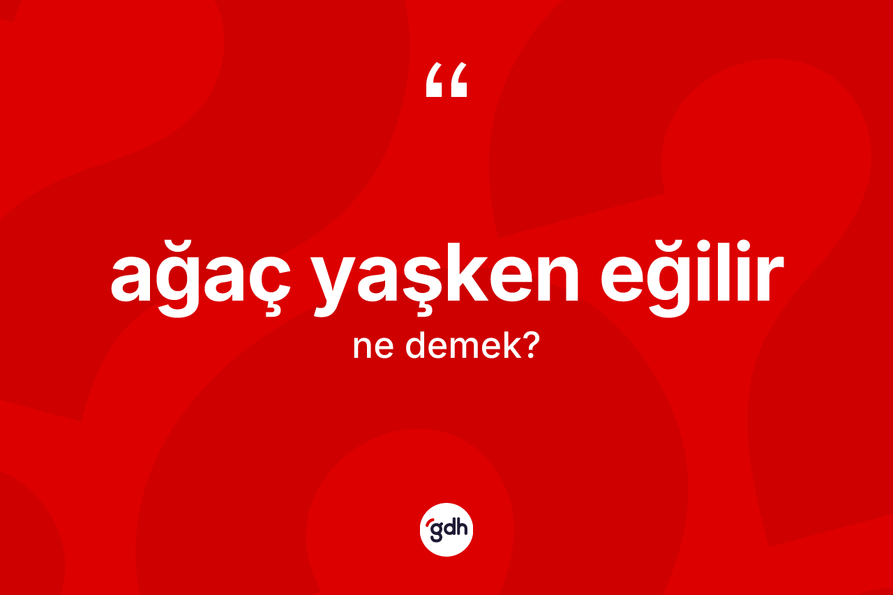 Ağaç yaşken eğilir ifadesinin tanımı nedir?