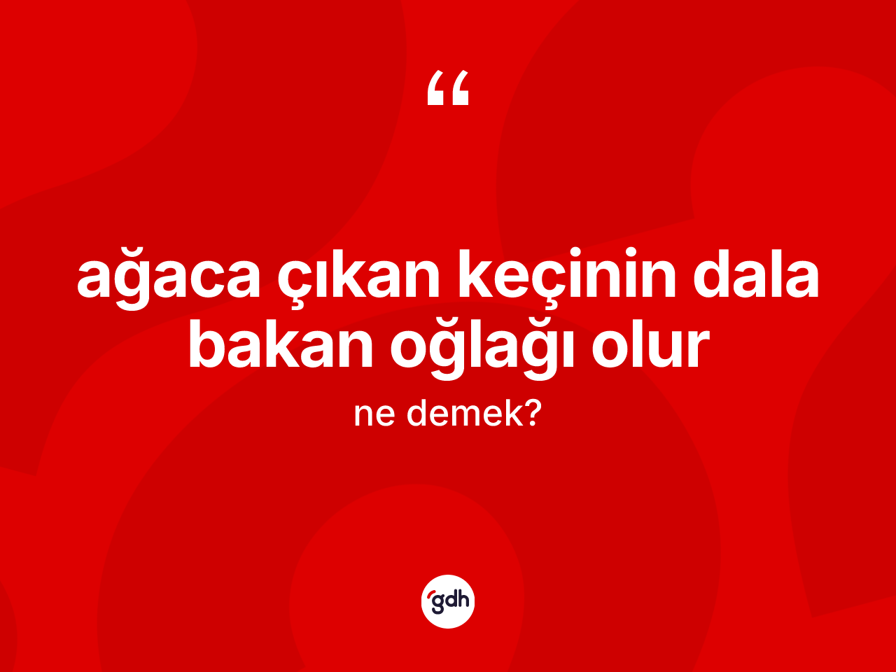 Ağaca çıkan keçinin dala bakan oğlağı olur ifadesinin sözlükteki anlamı nedir? Ağaca çıkan keçinin dala bakan oğlağı olur ifadesi hangi durumlarda kullanılır