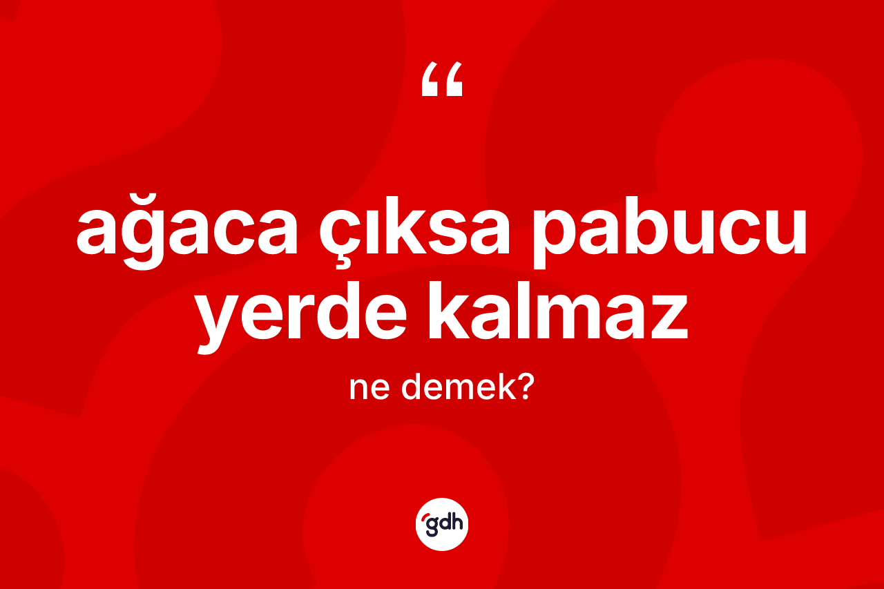 Ağaca çıksa pabucu yerde kalmaz sözü ne demek?