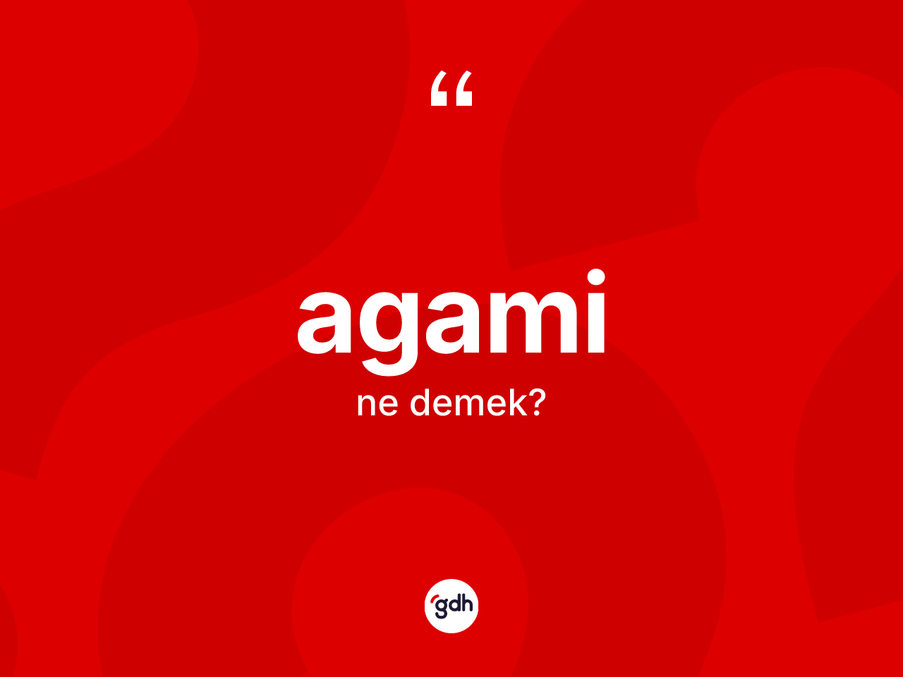 Agami kelimesinin anlamı nedir? Agaminin halk arasındaki kullanımı nasıldır?