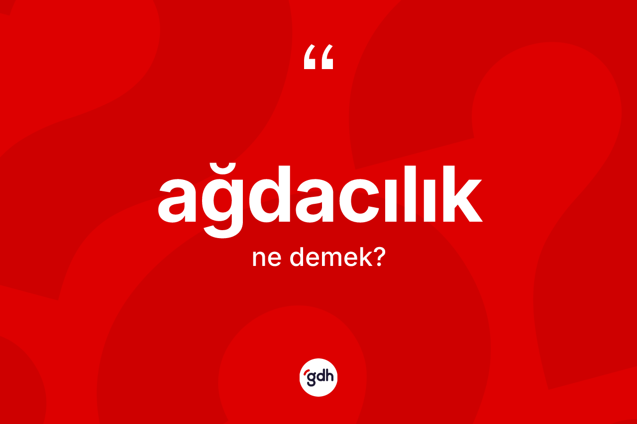 Ağdacılık kelimesinin anlamı nedir? Ağdacılık kelimesinin TDK'ya göre açıklaması nedir?