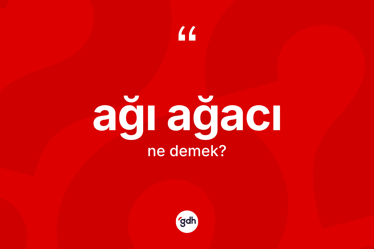 Ağı ağacı kelimesinin tanımı nedir? Ağı ağacı kelimesinin TDK anlamı nedir?