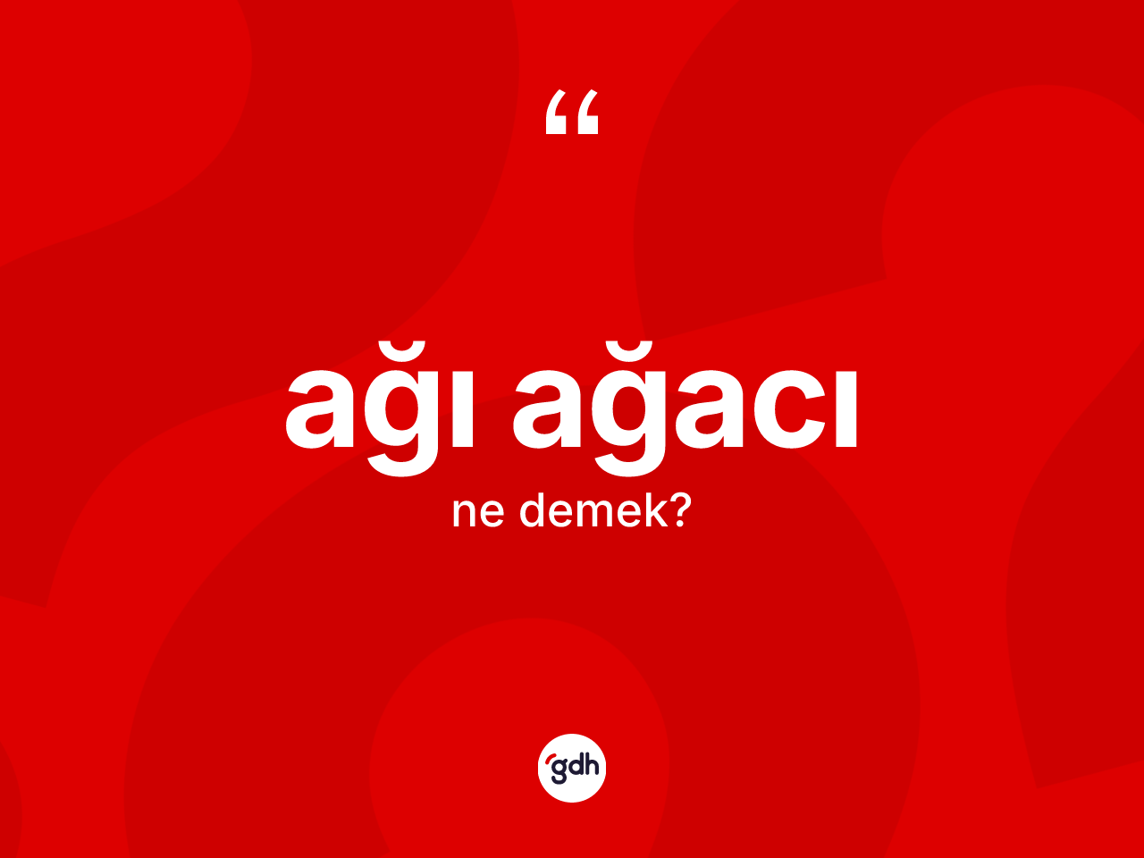 Ağı ağacı kelimesinin tanımı nedir? Ağı ağacı kelimesinin TDK anlamı nedir?