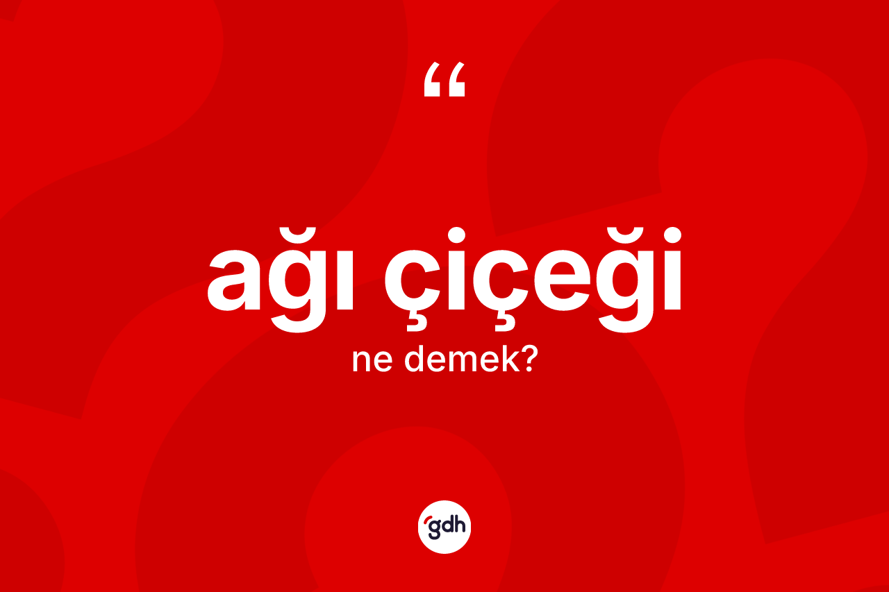 Ağı çiçeği kelimesi ne anlama gelir? Ağı çiçeği kelimesinin TDK'ya göre açıklaması nedir?