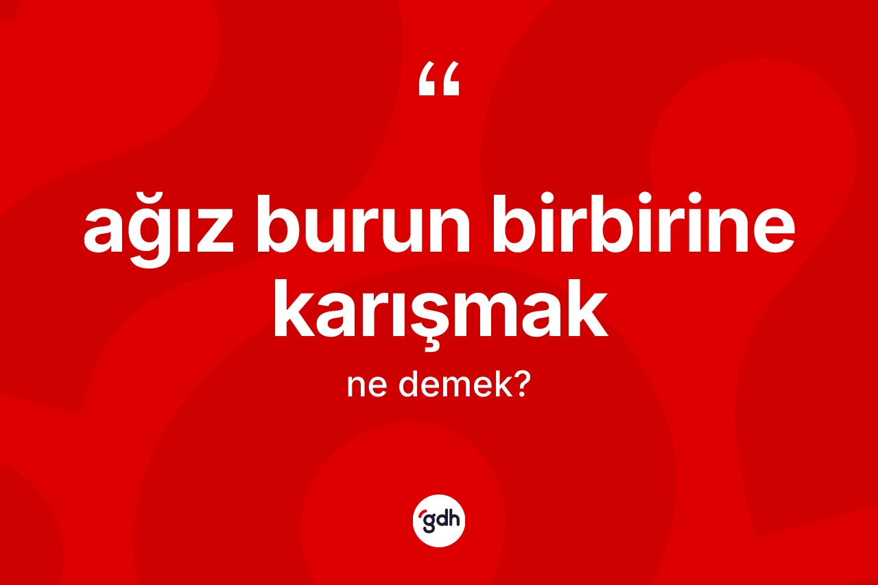 Ağız burun birbirine karışmak ne anlama gelir?