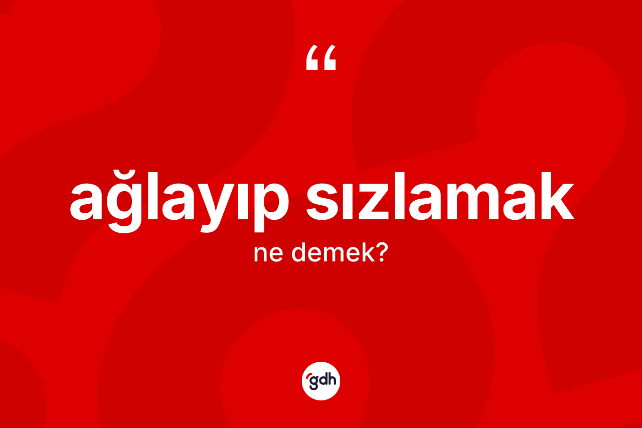 Ağlayıp sızlamak sözü ne demektir? Ağlayıp sızlamak ifadesinin TDK anlamı nedir?