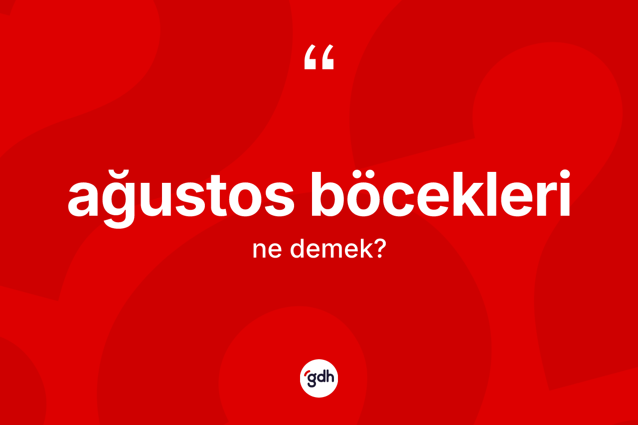 Ağustos böcekleri kelimesinin tanımı nedir?