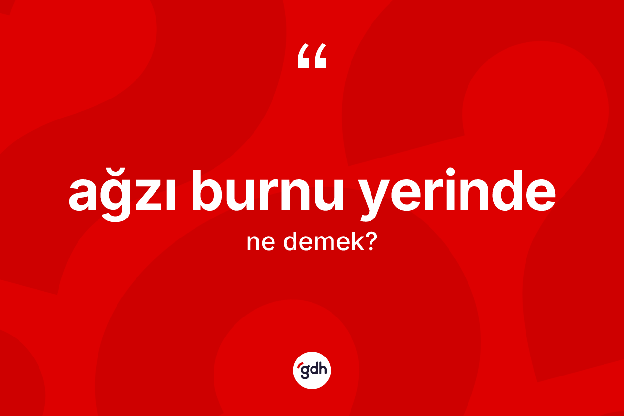 Ağzı burnu yerinde ne demektir? Ağzı burnu yerinde ifadesi hangi durumlarda kullanılır?