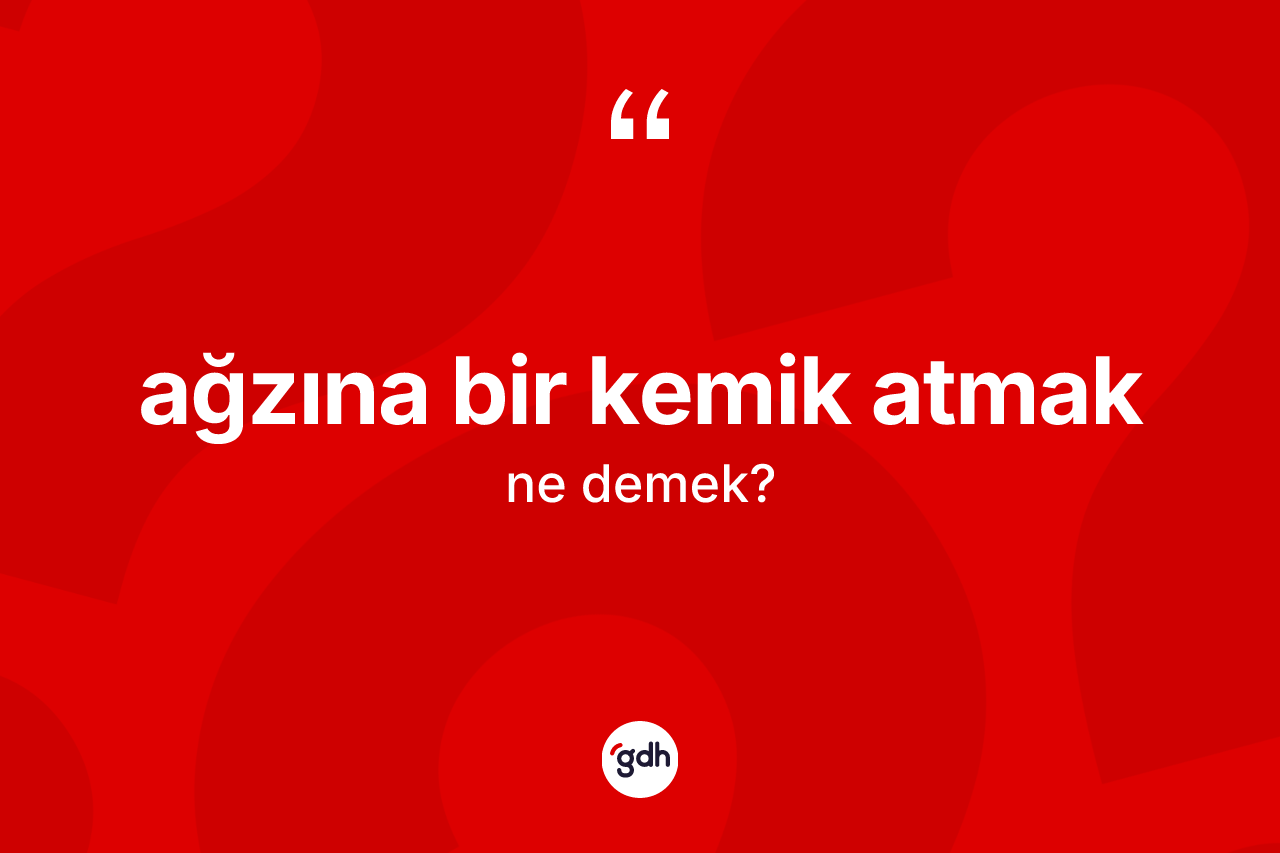Ağzına bir kemik atmak ifadesinin kısaca tanımı nedir?