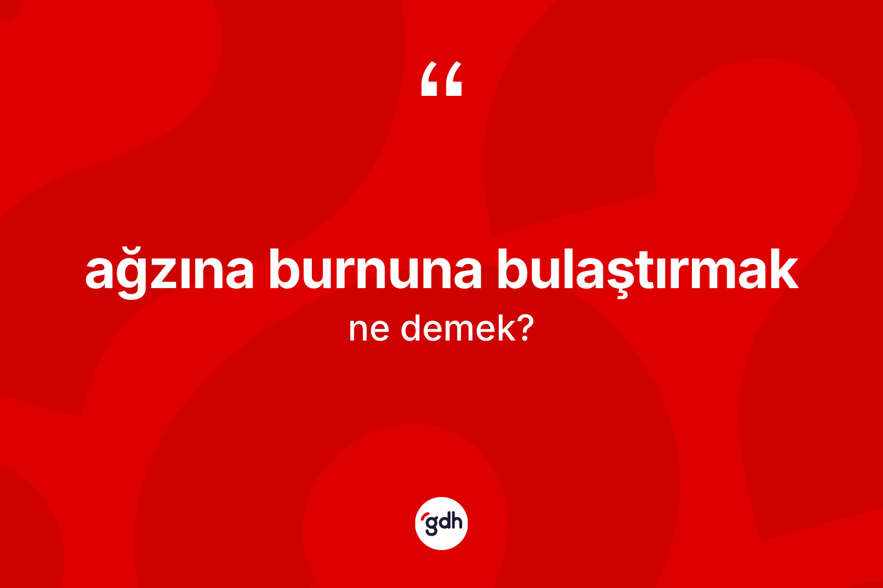 Ağzına burnuna bulaştırmak ifadesinin anlamı nedir? Ağzına burnuna bulaştırmak ifadesinin TDK anlamı nedir?