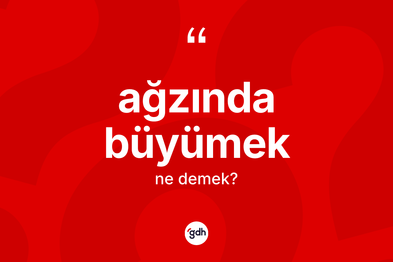 Ağzında büyümek ifadesinin tanımı nedir?