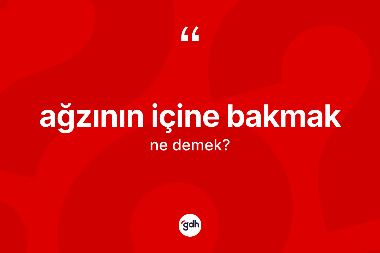 Ağzının içine bakmak ne demek?