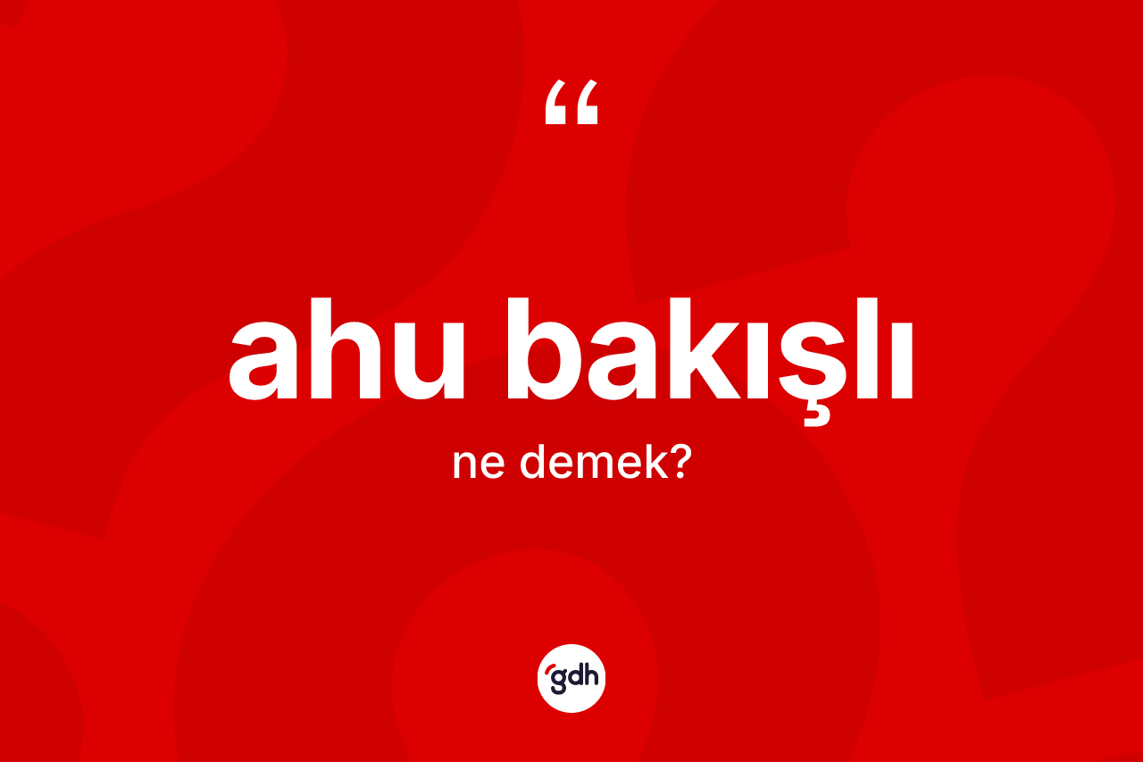 Ahu bakışlı kelimesi nedir? Ahu bakışlı kelimesinin TDK'ya göre açıklaması nedir?