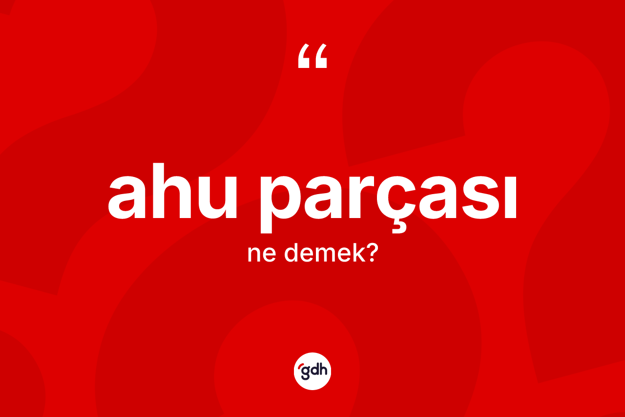Ahu parçası kelimesinin tanımı nedir? Ahu parçası kelimesinin kaç farklı anlamı var?