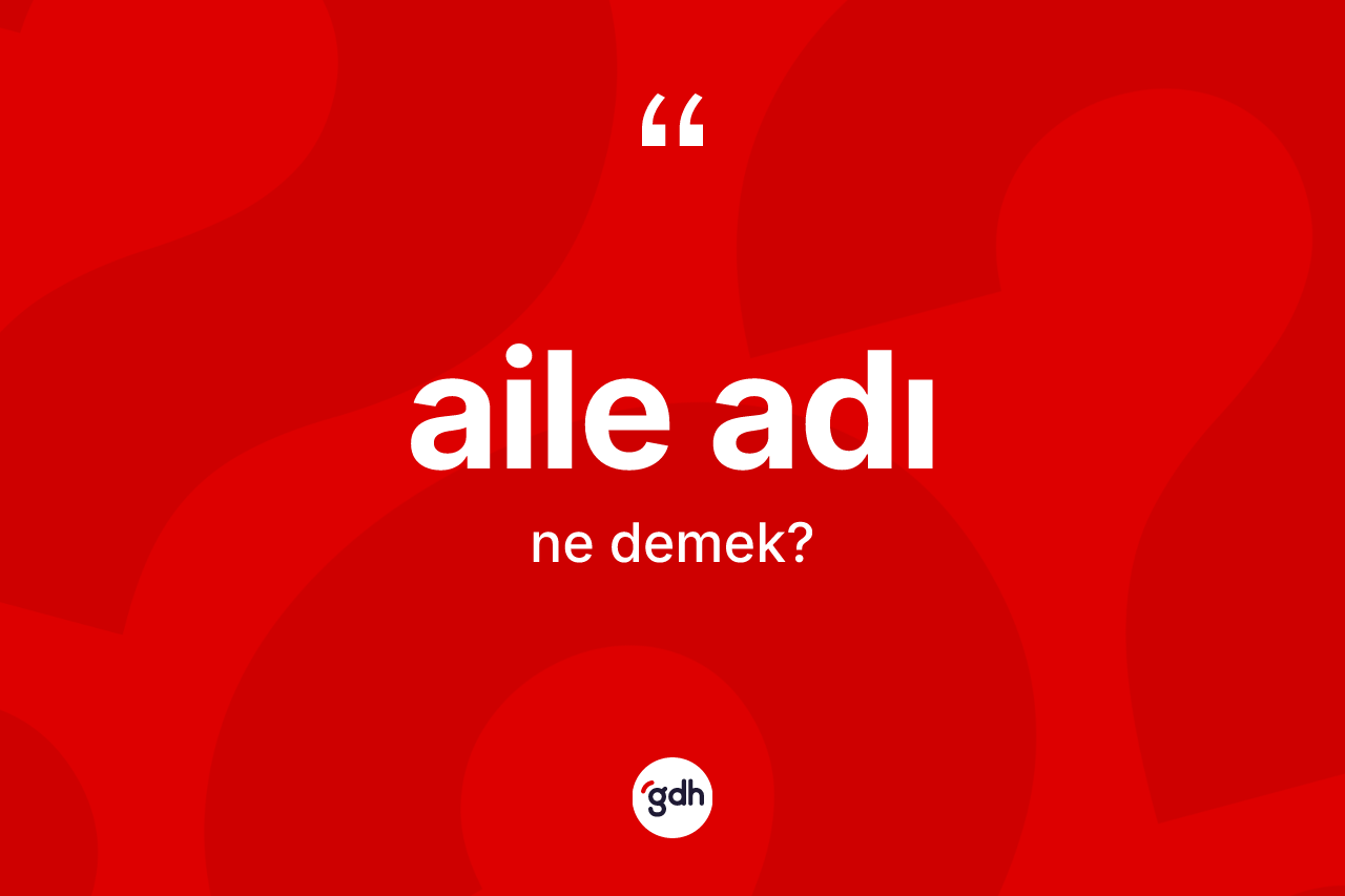 Aile adı kelimesinin tanımı nedir? Aile adı kelimesinin TDK'ya göre açıklaması nedir?