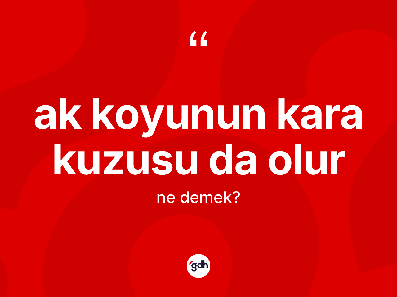 Ak koyunun kara kuzusu da olur deyiminin açıklaması nedir? Ak koyunun kara kuzusu da olur ifadesinin TDK tanımı nedir?