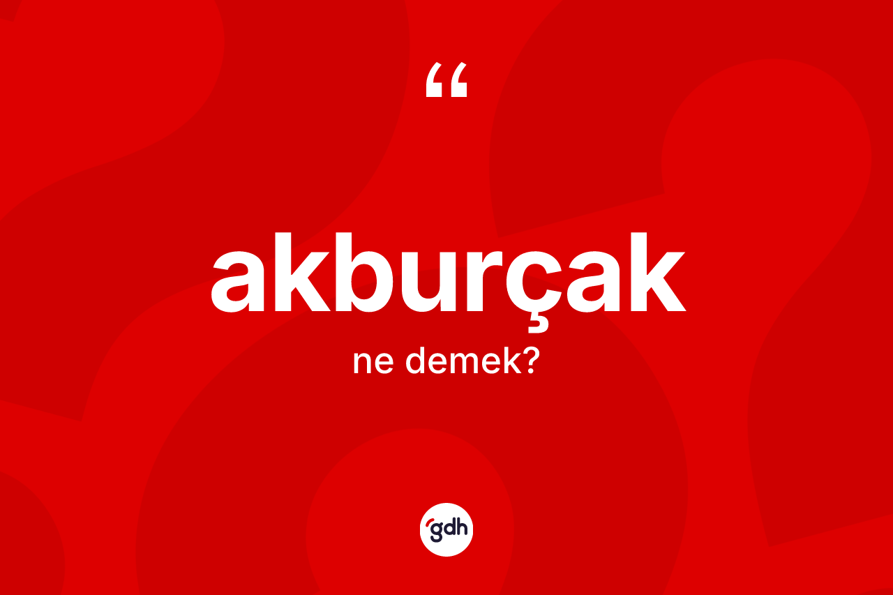 Akburçak kelimesi ne anlama gelir? Akburçağın TDK'ya göre anlamı nedir?