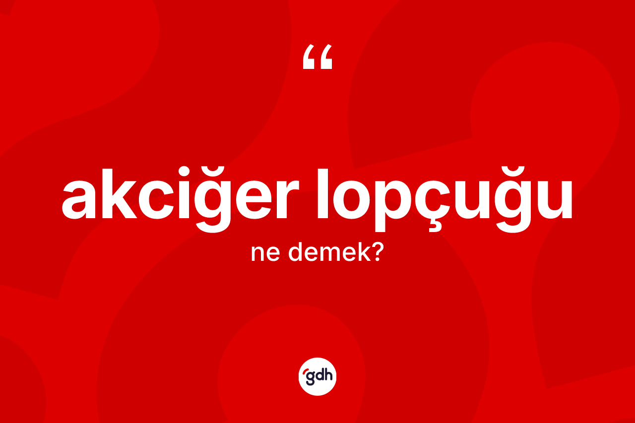 Akciğer lopçuğu kelimesinin sözlükteki tanımı nedir?