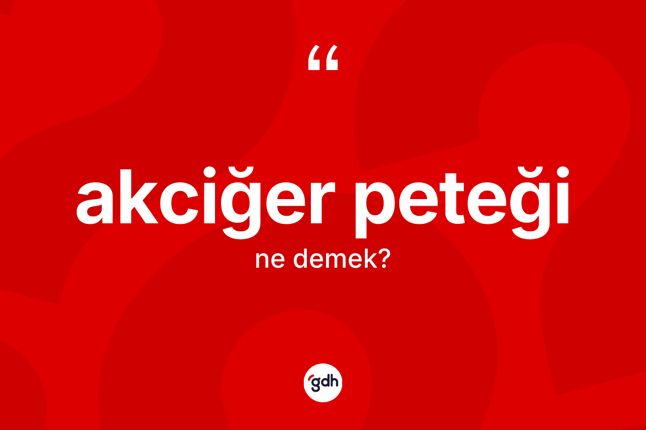 Akciğer peteği kelimesinin tanımı nedir? Akciğer peteğinin sözlükteki anlamı nedir?