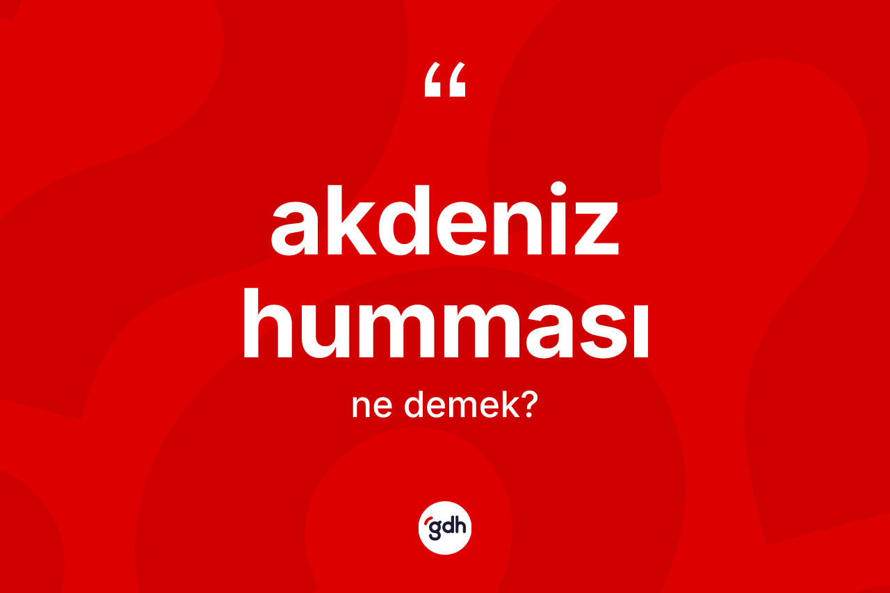 Akdeniz humması kelimesinin anlamı nedir? Akdeniz hummasının TDK'ya göre anlamı nedir?