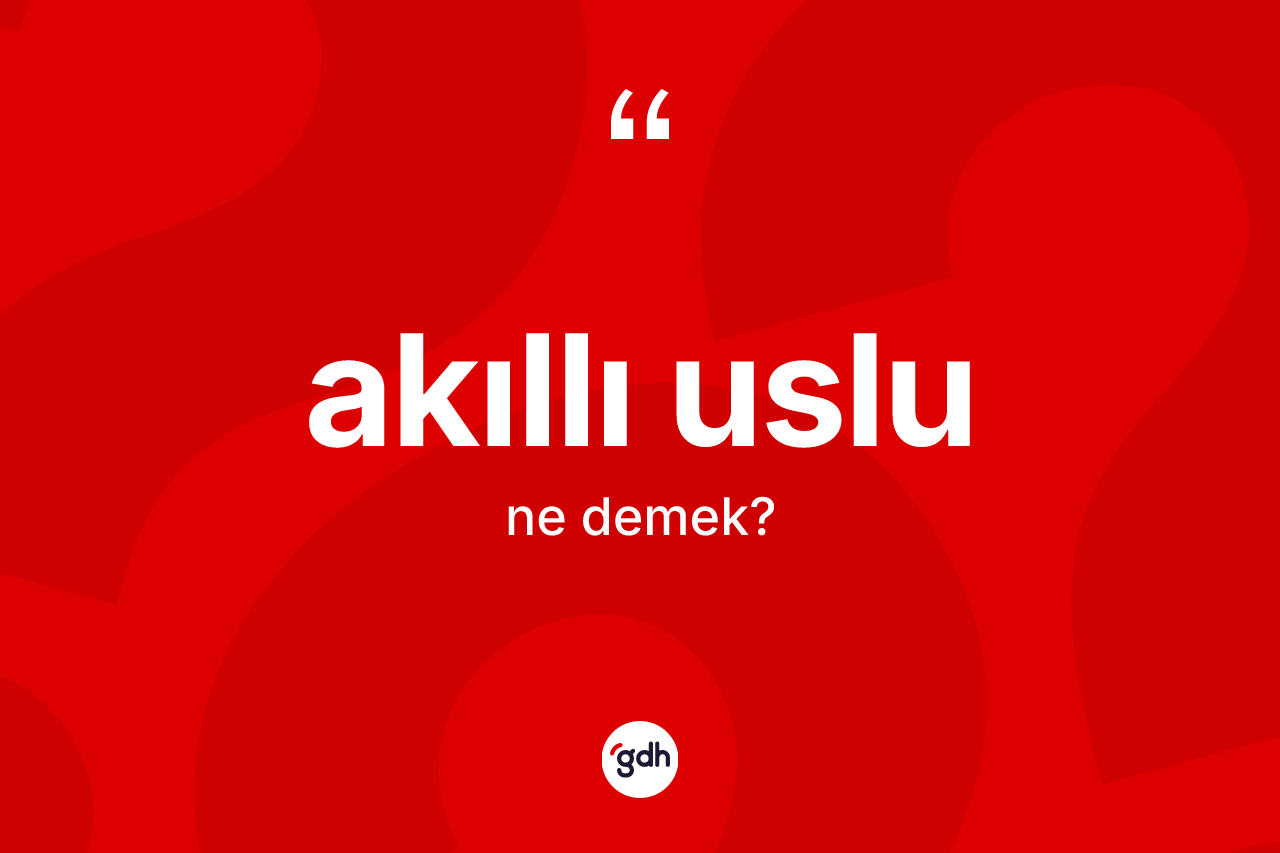 Akıllı uslu kelimesinin anlamı nedir? Akıllı uslunun TDK'ya göre anlamı nedir?