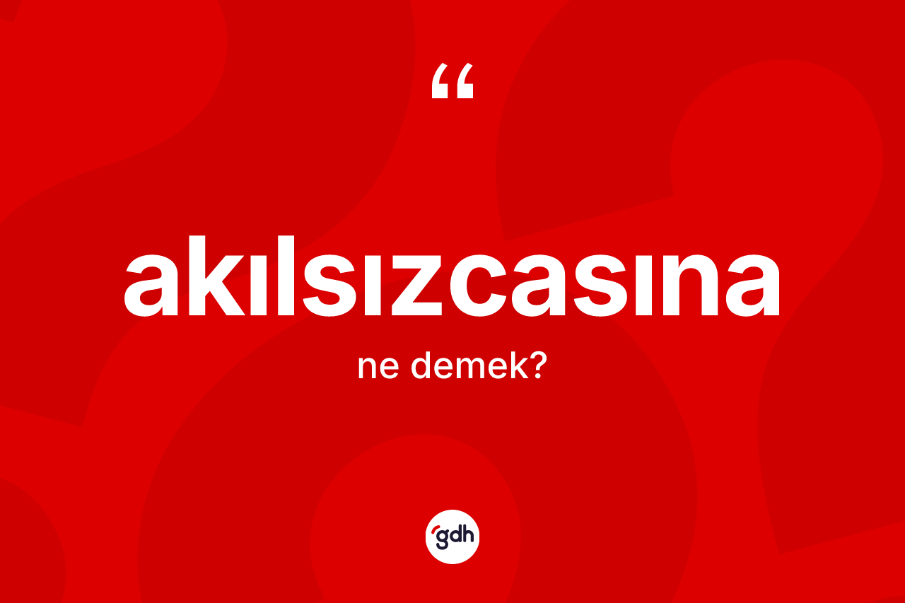 Akılsızcasına ne anlama gelir?