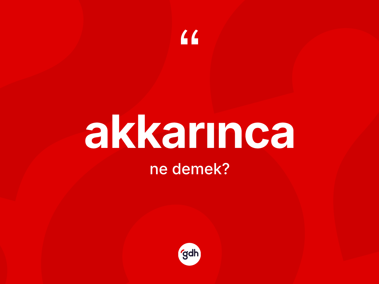 Akkarınca kelimesinin sözlükteki tanımı nedir? Akkarıncanın TDK'ya göre anlamı nedir?