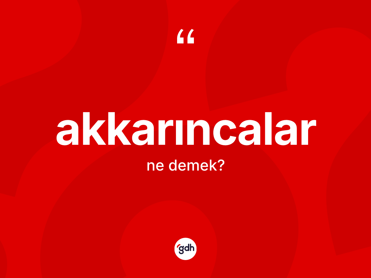 Akkarıncalar kelimesinin anlamı nedir? Akkarıncaların kısaca tanımı nedir?