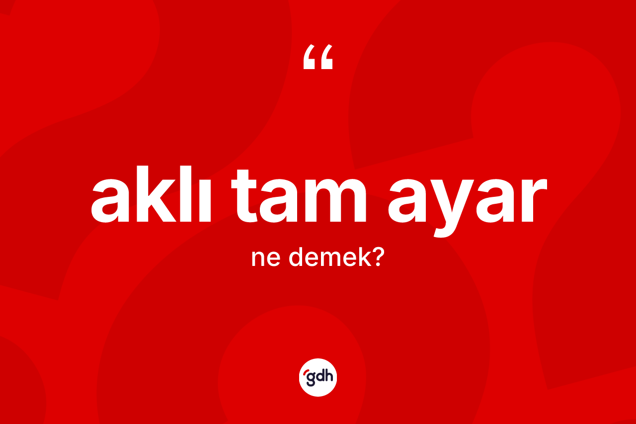 Aklı tam ayar kelimesinin anlamı nedir? Aklı tam ayar kelimesinin TDK'ya göre açıklaması nedir?
