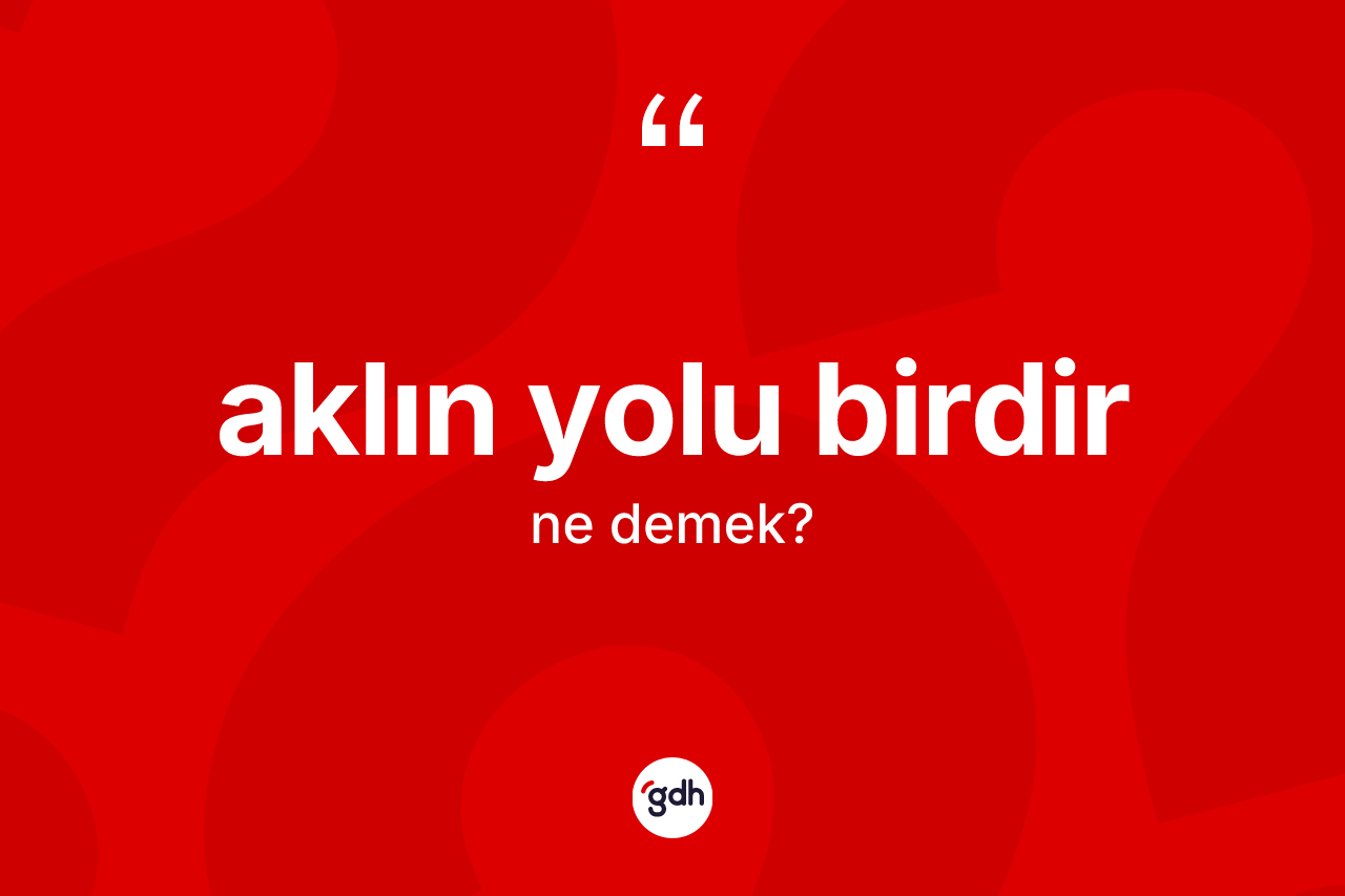 Aklın yolu birdir ne anlama gelir? Aklın yolu birdir ifadesinin kaç farklı anlamı var?